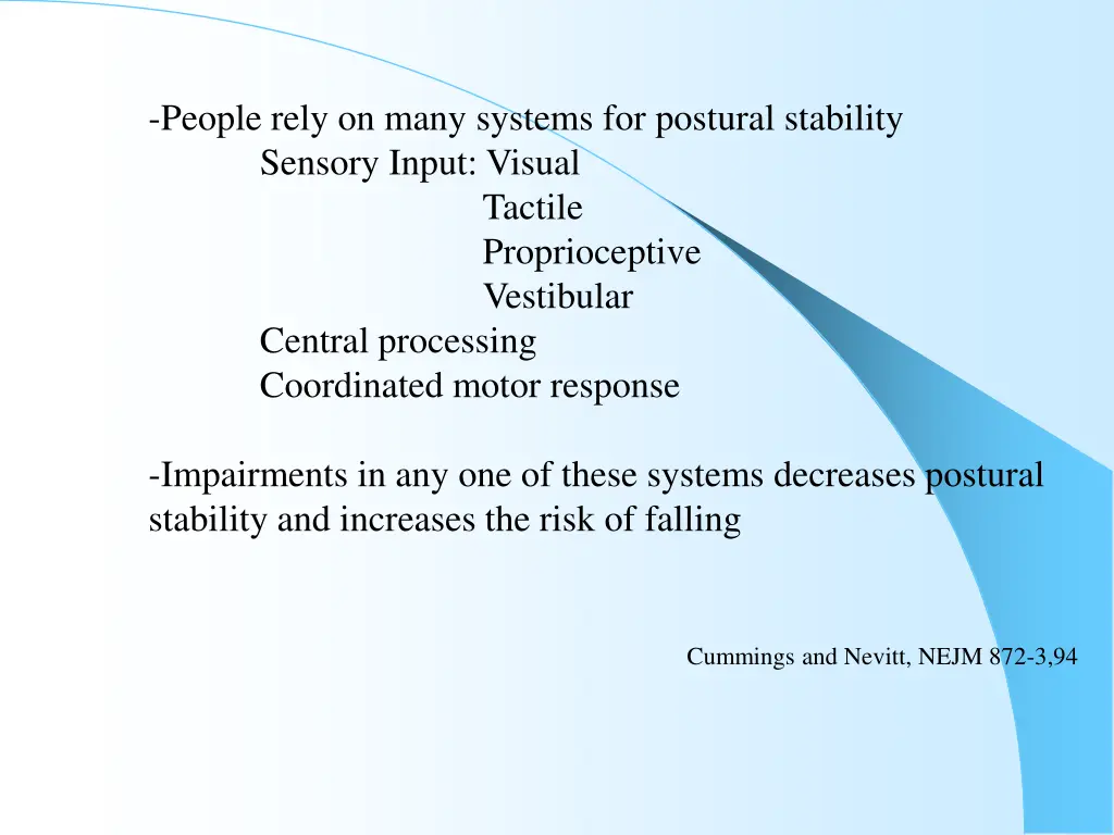 people rely on many systems for postural