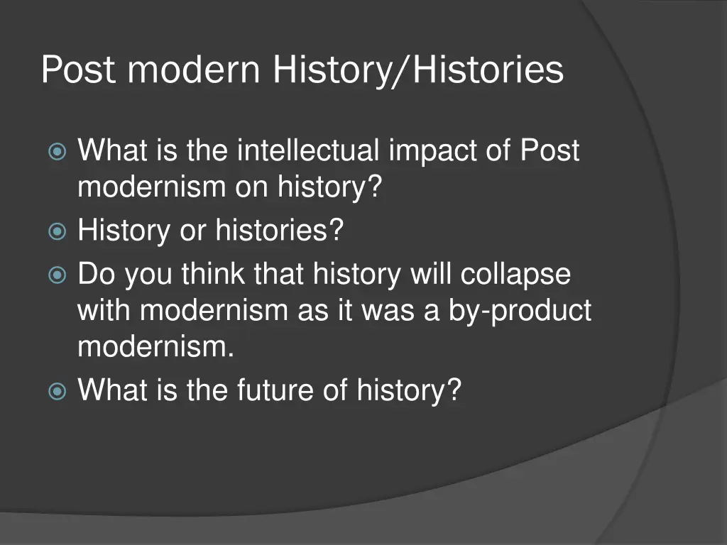 post modern history histories