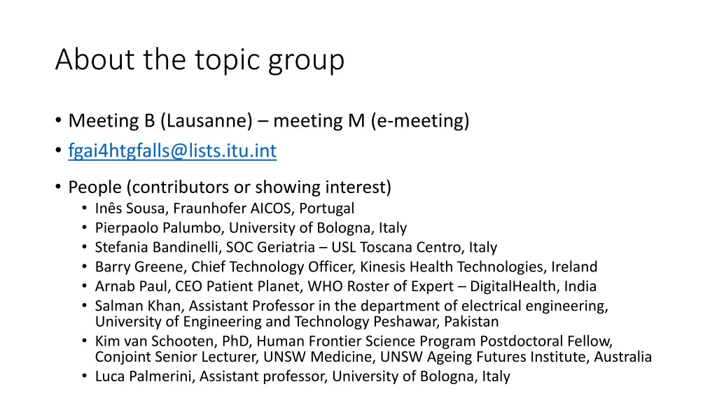 about the topic group