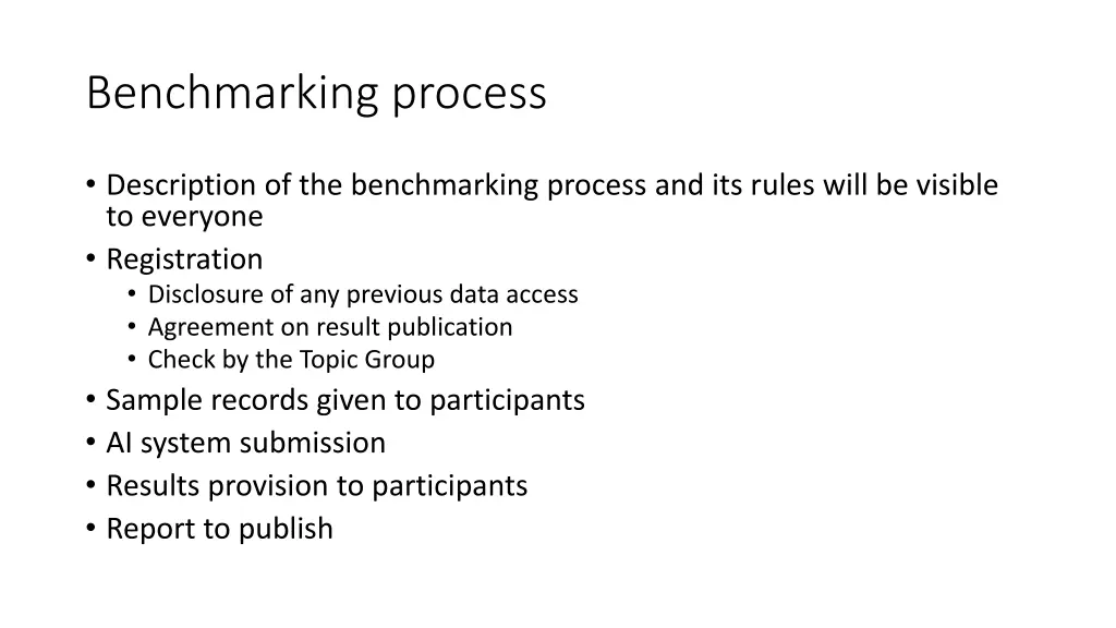 benchmarking process