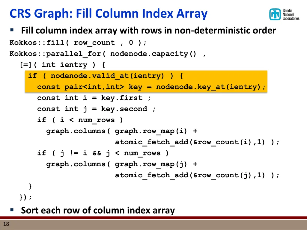 crs graph fill column index array fill column