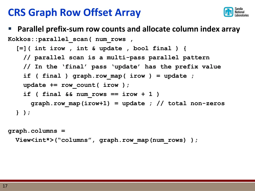 crs graph row offset array