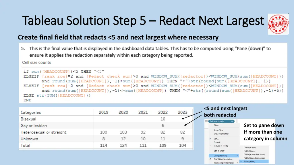 tableau solution step 5 tableau solution step