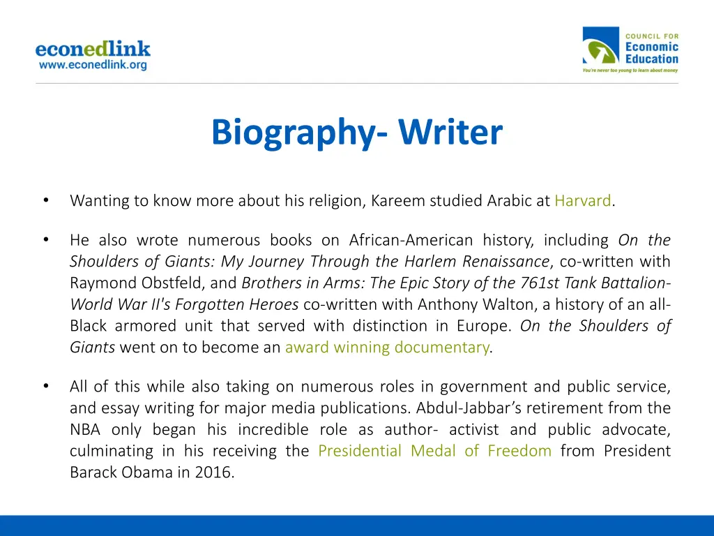 biography writer