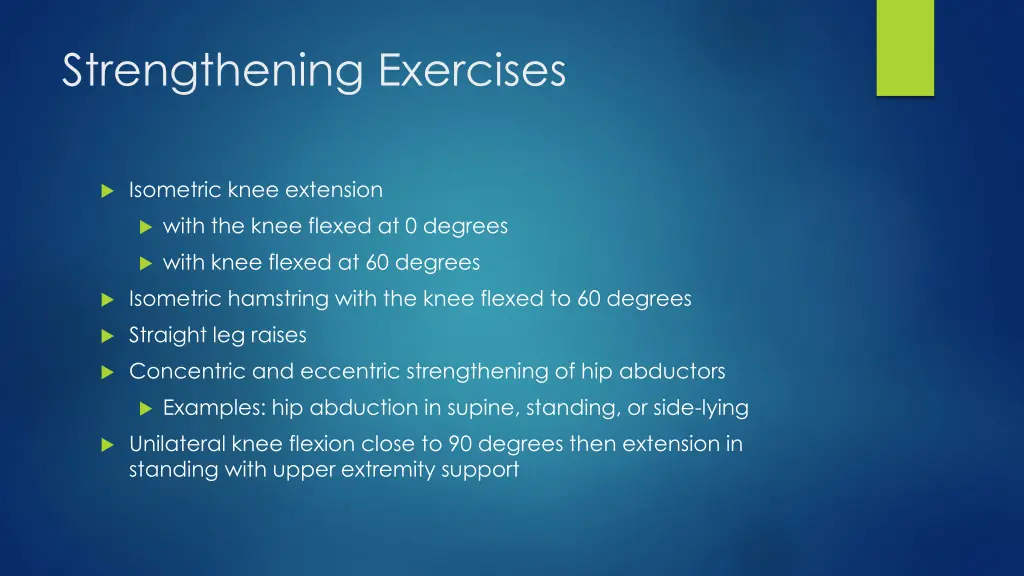 strengthening exercises