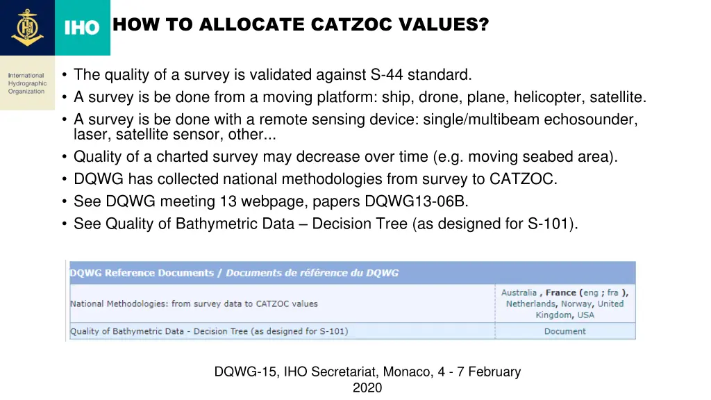 how to allocate catzoc values