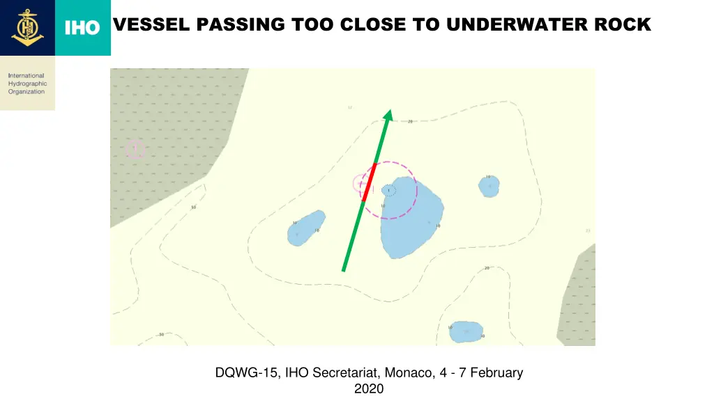 vessel passing too close to underwater rock