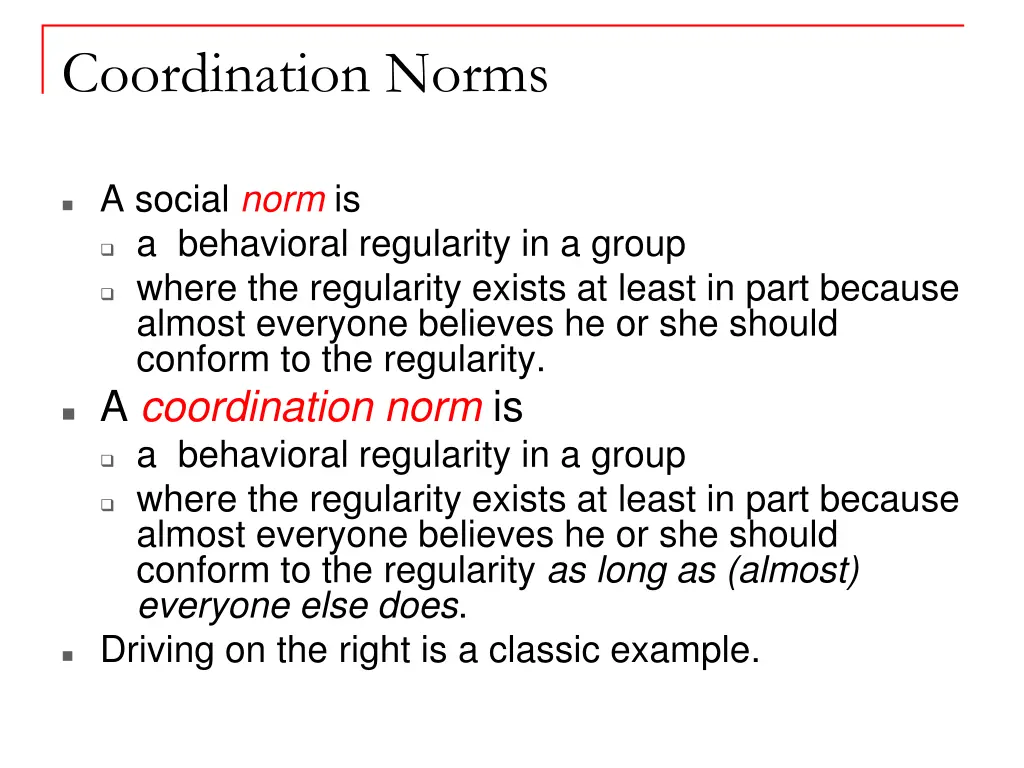 coordination norms