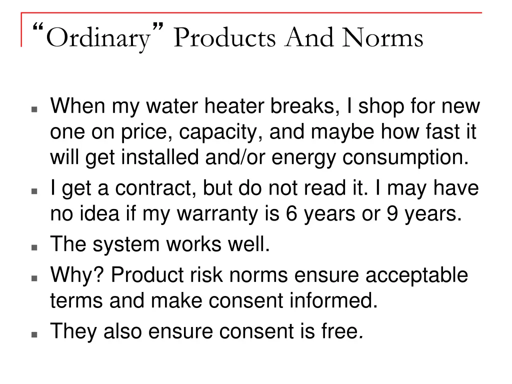 ordinary products and norms