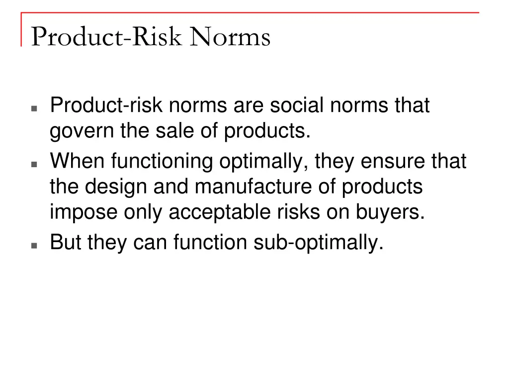 product risk norms