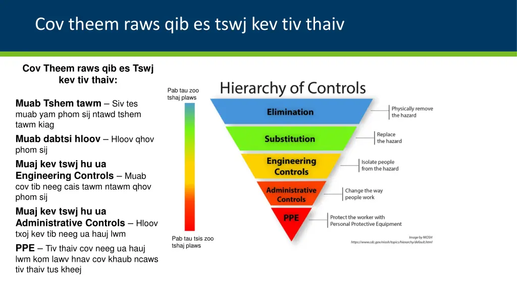 cov theem raws qib es tswj kev tiv thaiv