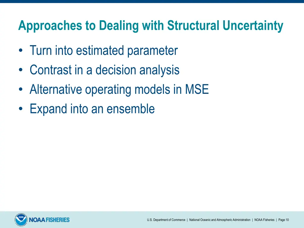 approaches to dealing with structural uncertainty