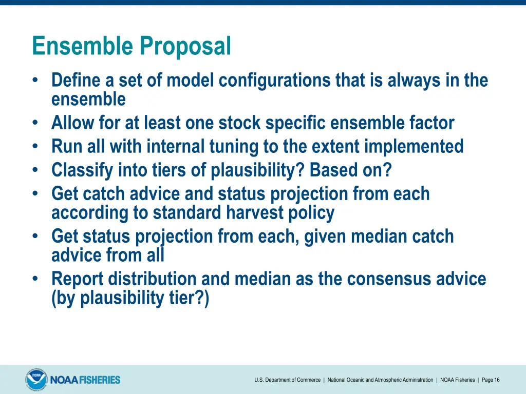 ensemble proposal define a set of model