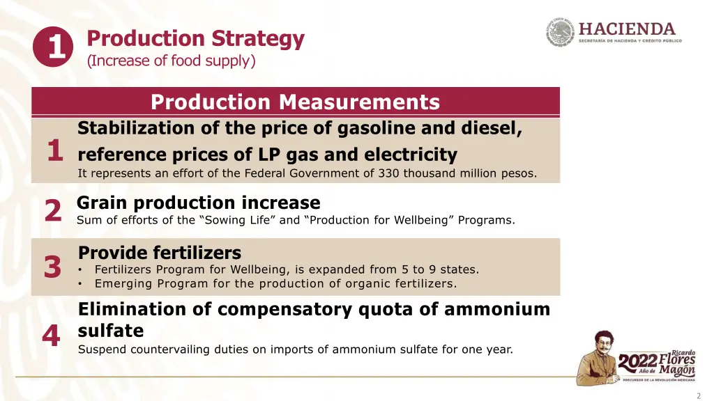 production strategy increase of food supply