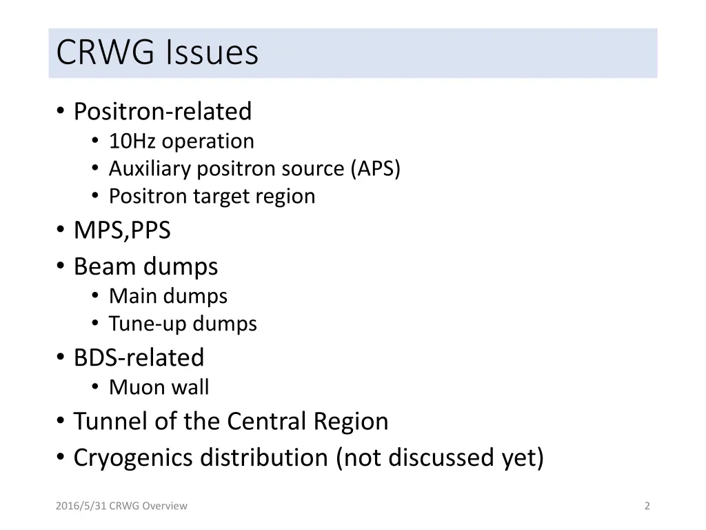 crwg issues