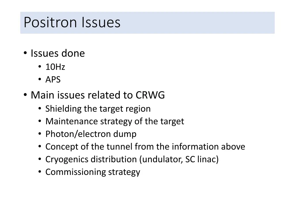 positron issues