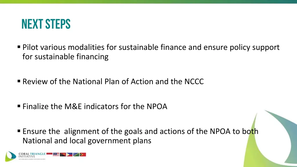 pilot various modalities for sustainable finance