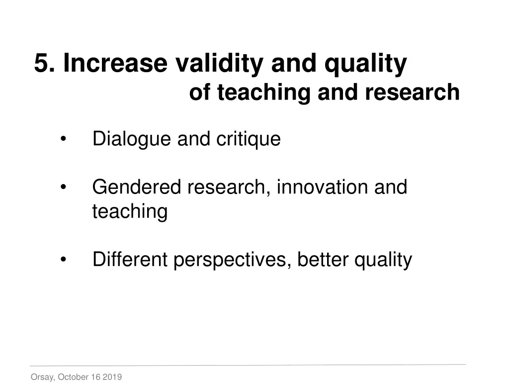 5 increase validity and quality of teaching