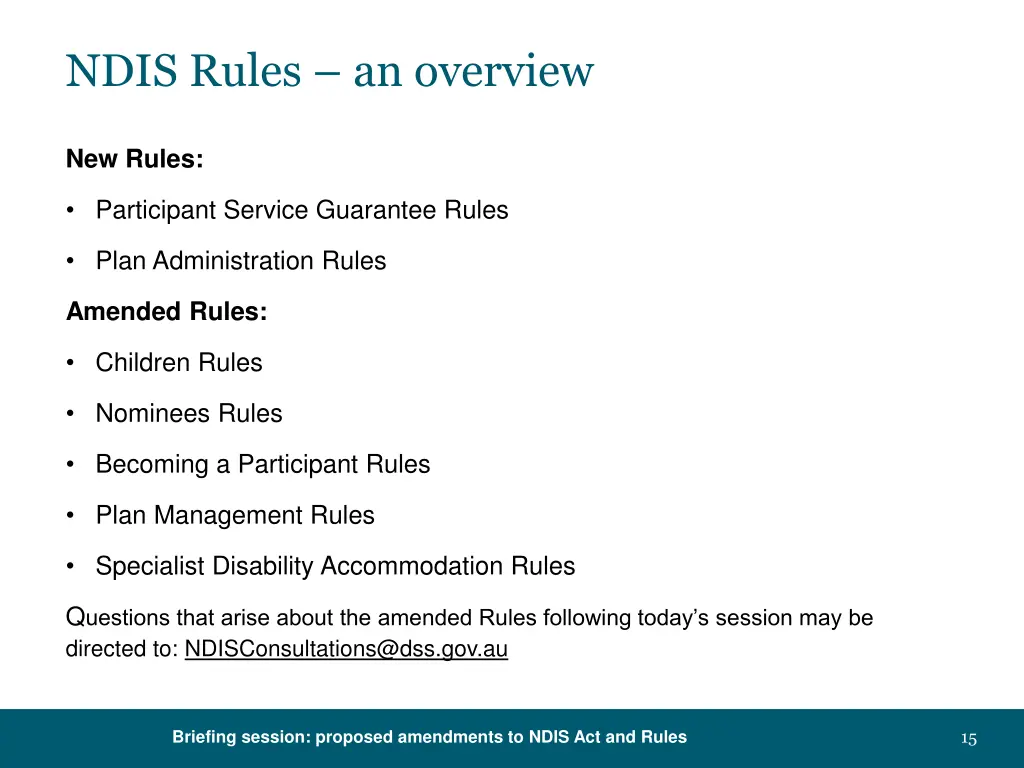 ndis rules an overview