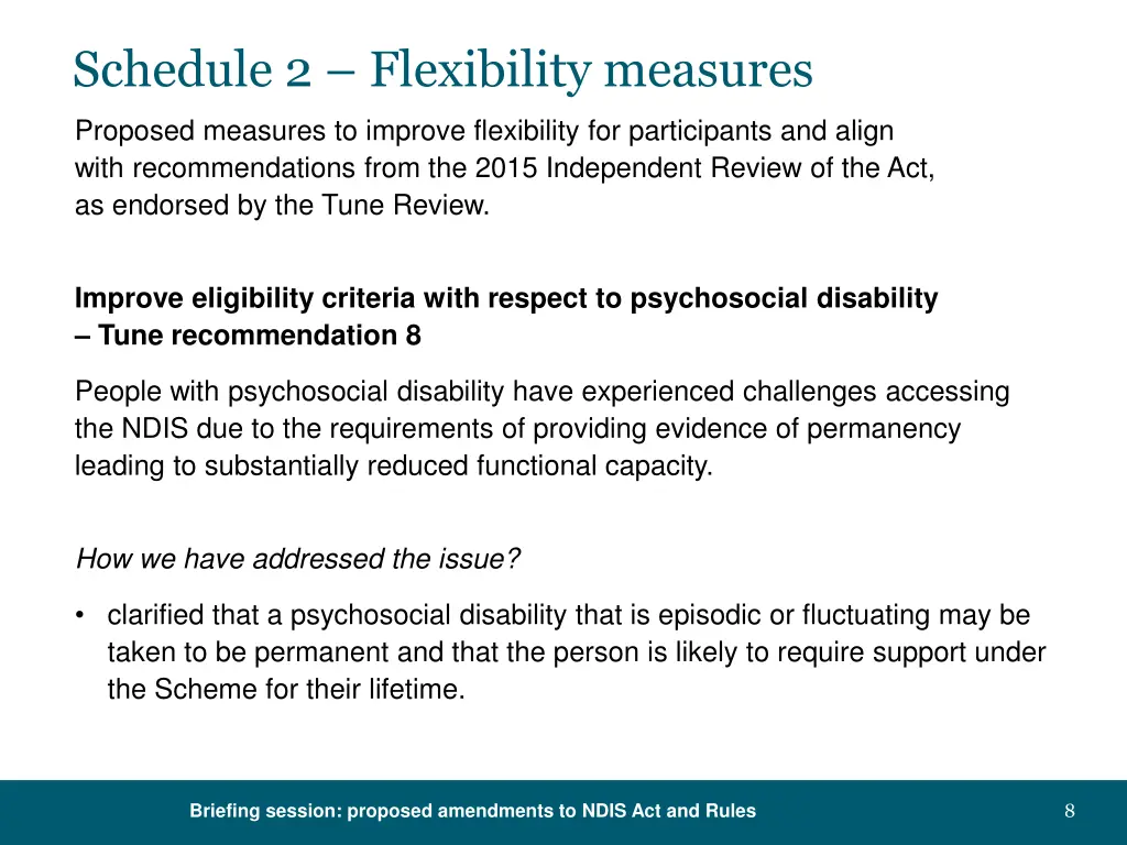 schedule 2 flexibility measures