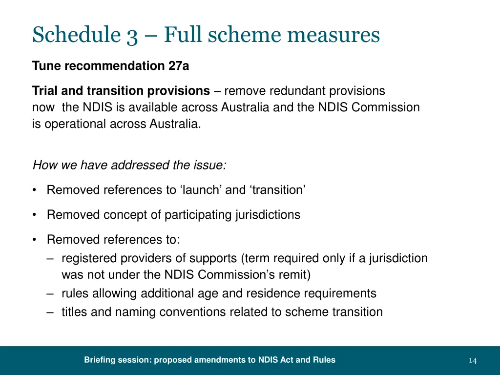 schedule 3 full scheme measures