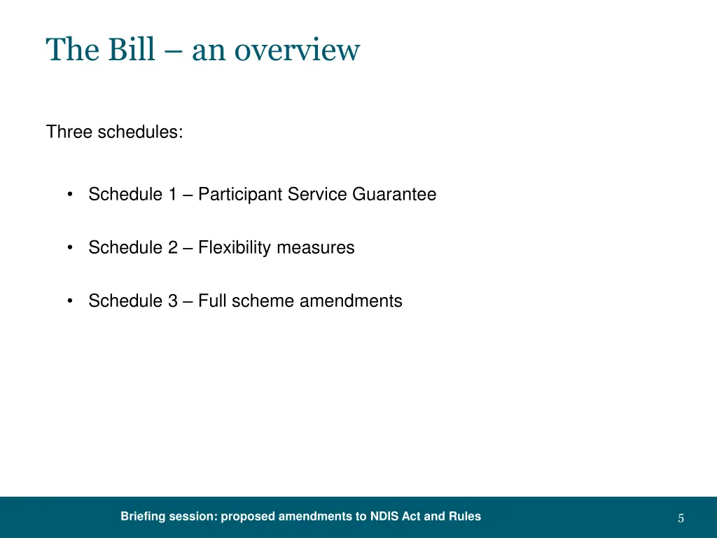 the bill an overview