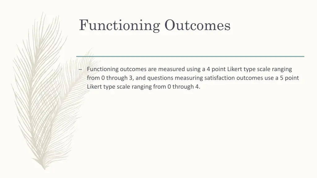 functioning outcomes