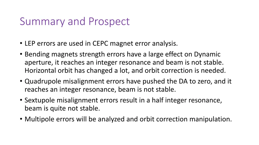 summary and prospect