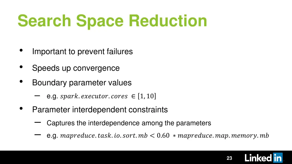 search space reduction