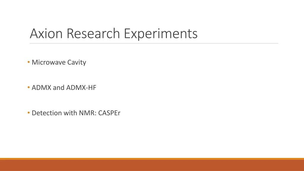 axion research experiments