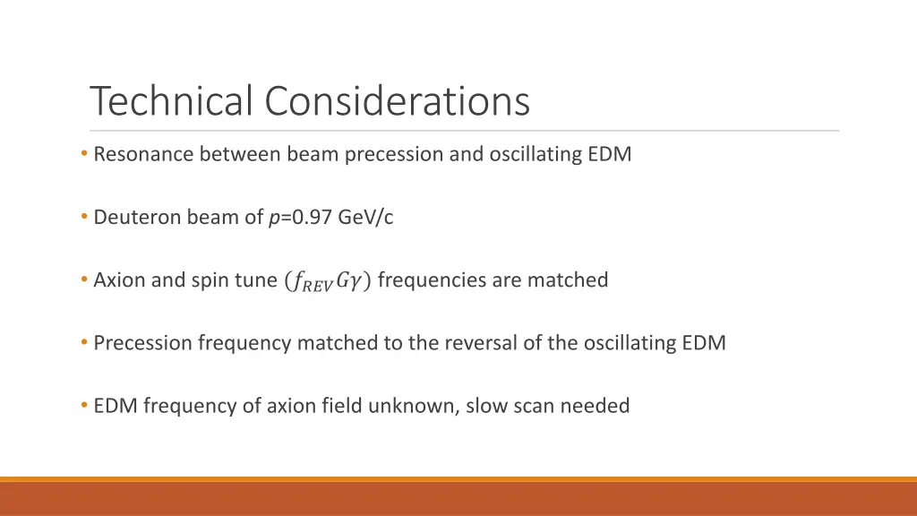 technical considerations