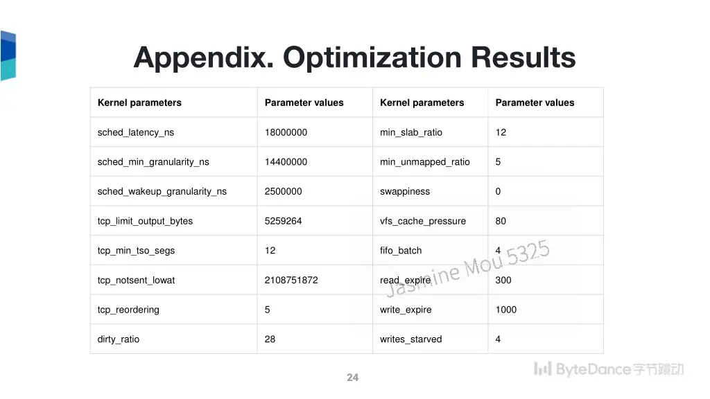 appendix optimization results