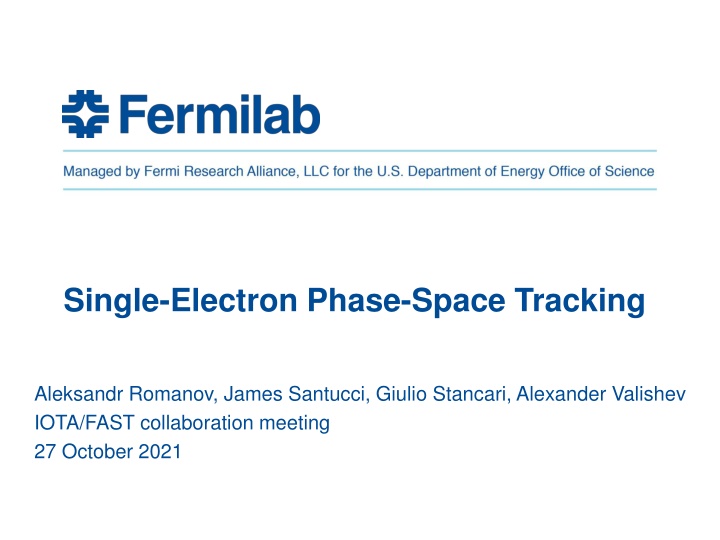 single electron phase space tracking