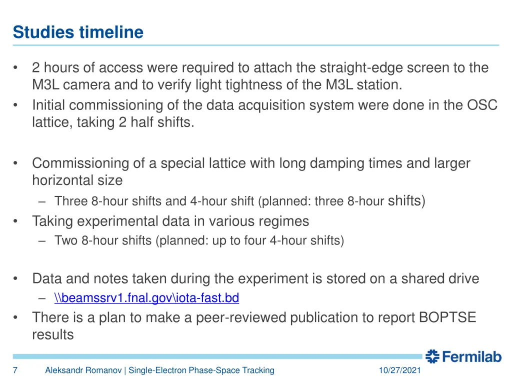 studies timeline