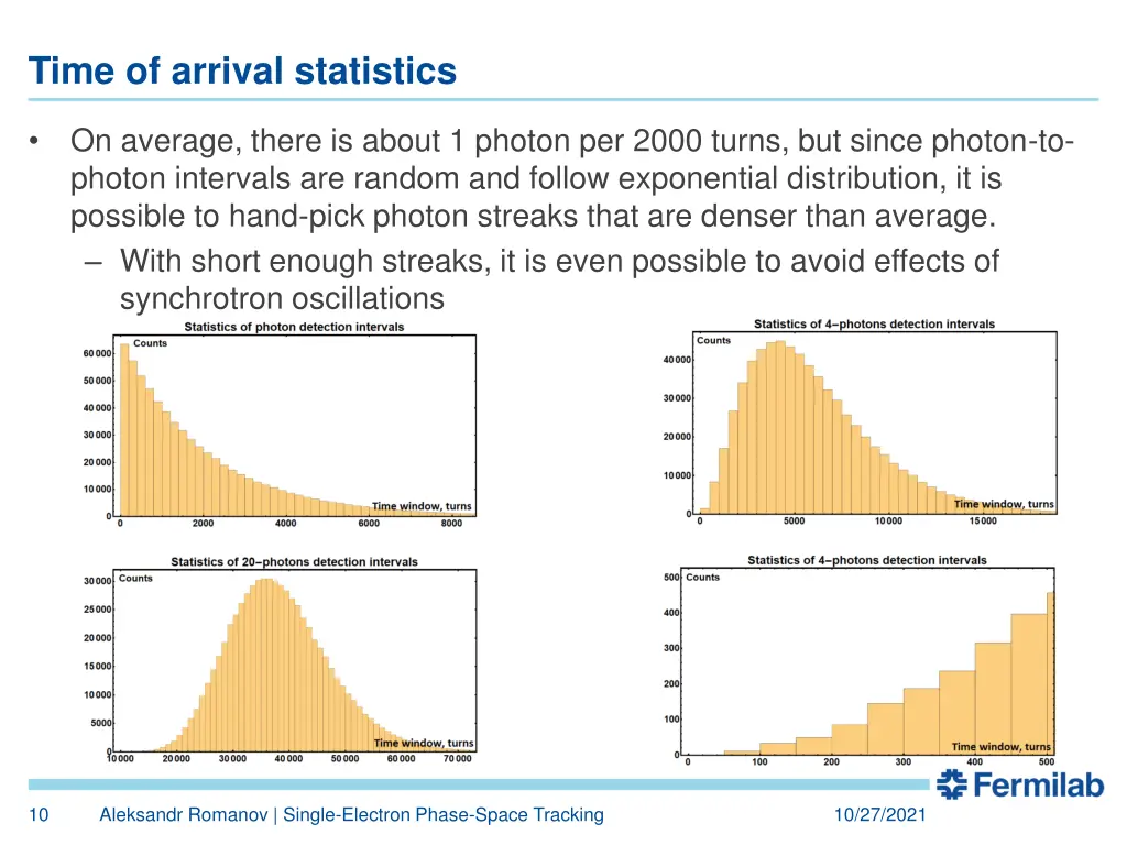 time of arrival statistics