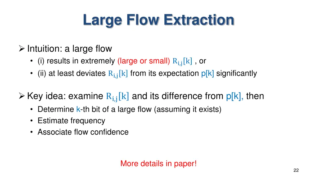 large flow extraction