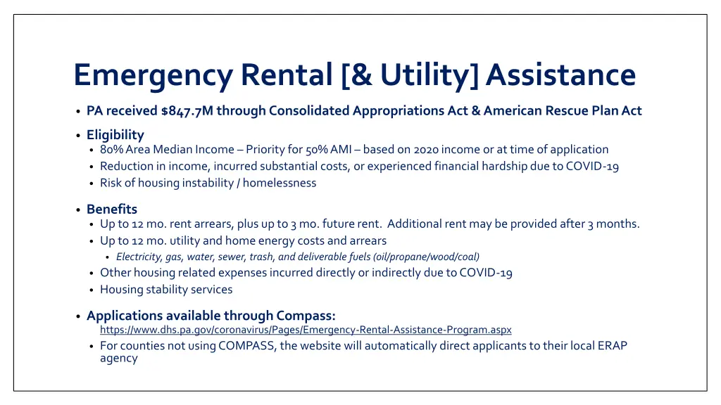 emergency rental utility assistance