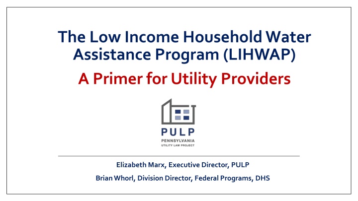 the low income household water assistance program