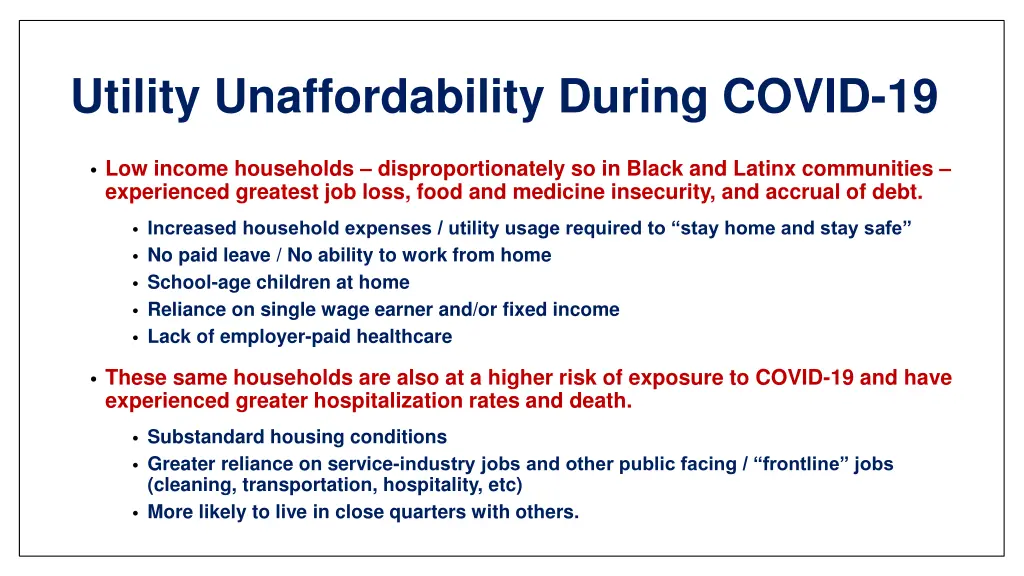 utility unaffordability during covid 19