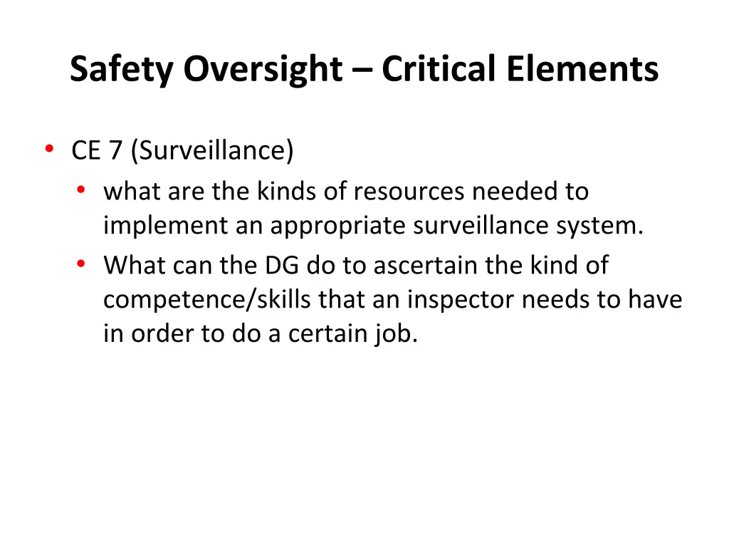 safety oversight critical elements 2