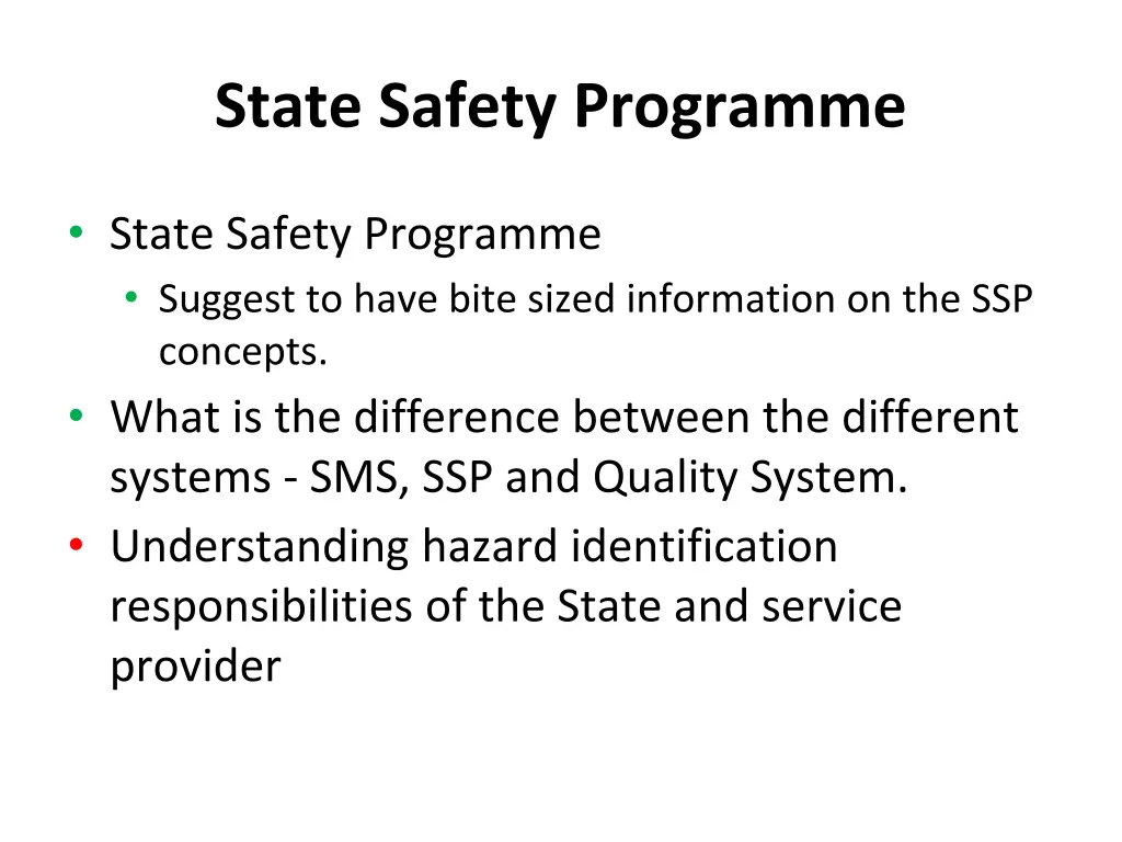 state safety programme