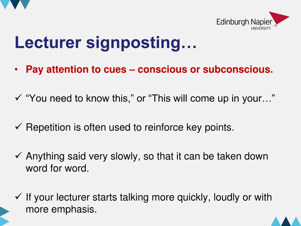 lecturer signposting 1