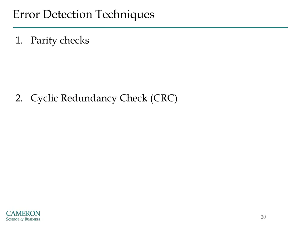 error detection techniques