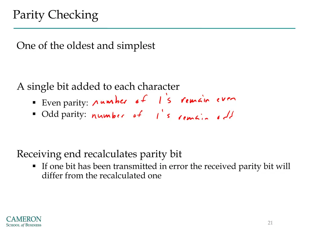 parity checking