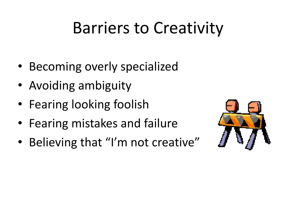 barriers to creativity 1