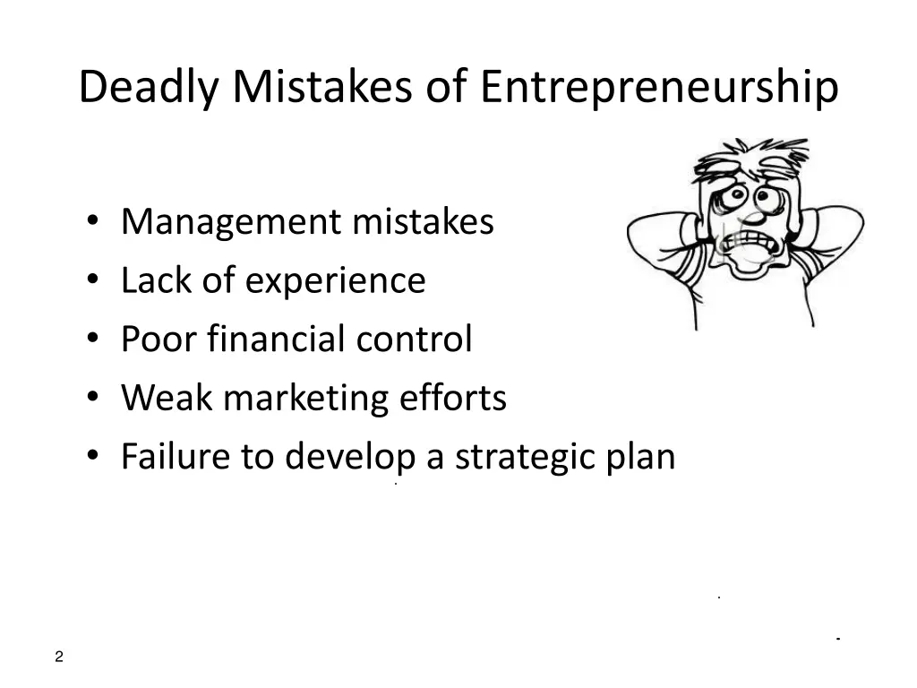 deadly mistakes of entrepreneurship