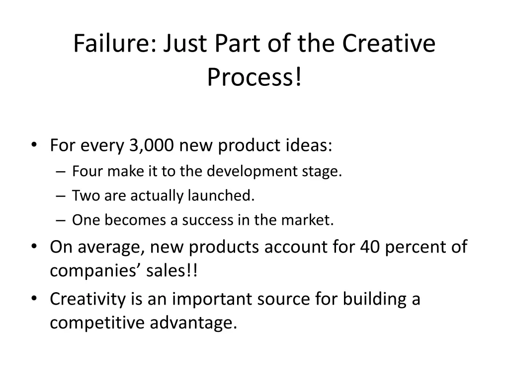 failure just part of the creative process