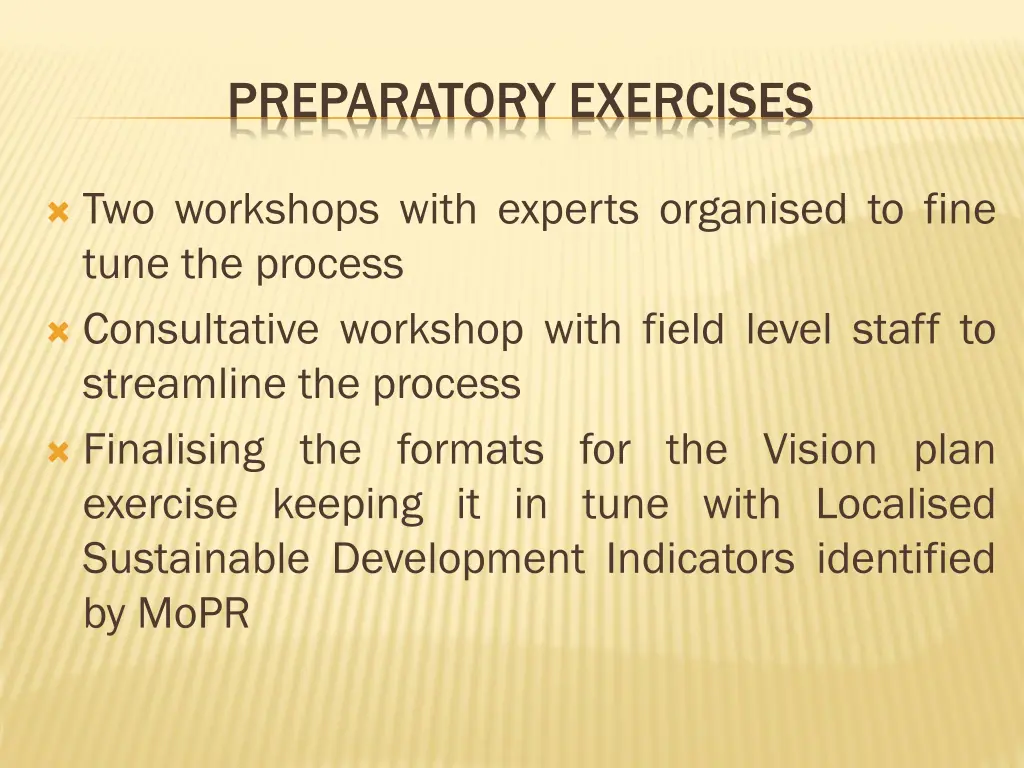 preparatory exercises