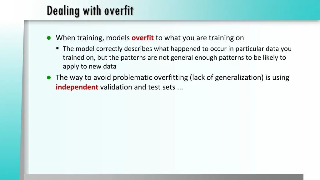 dealing with overfit