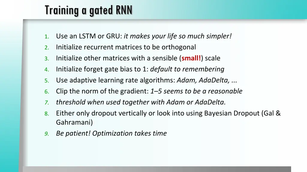 training a gated rnn